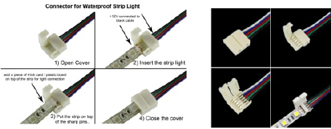 RGB  4pin LED Gapless Connector with cable